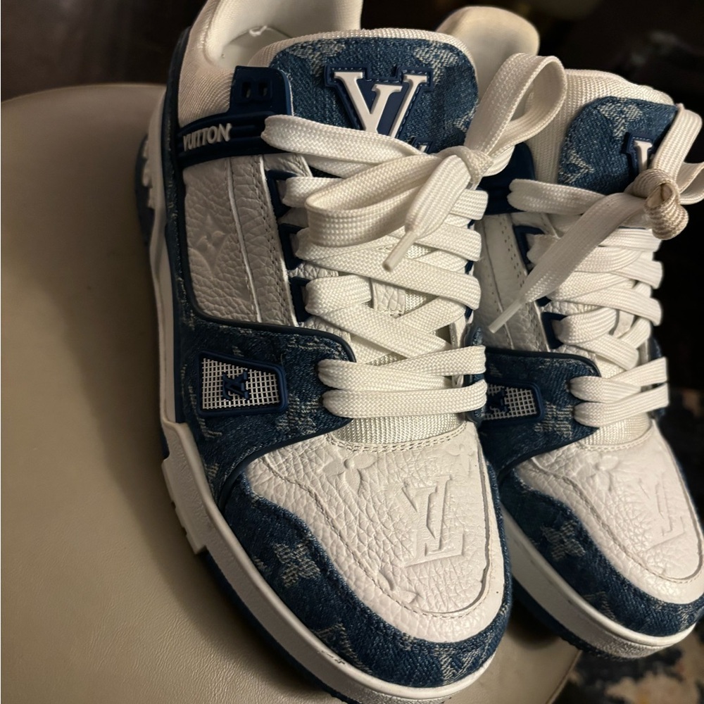 Louis Vuitton Blue and White Sneakers